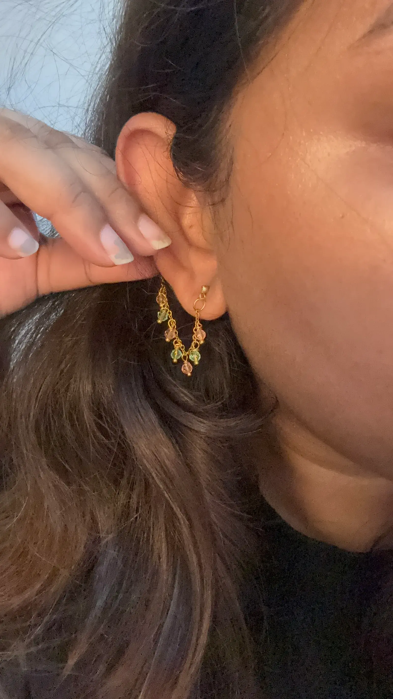Pastel Pista Drop Stud Earrings