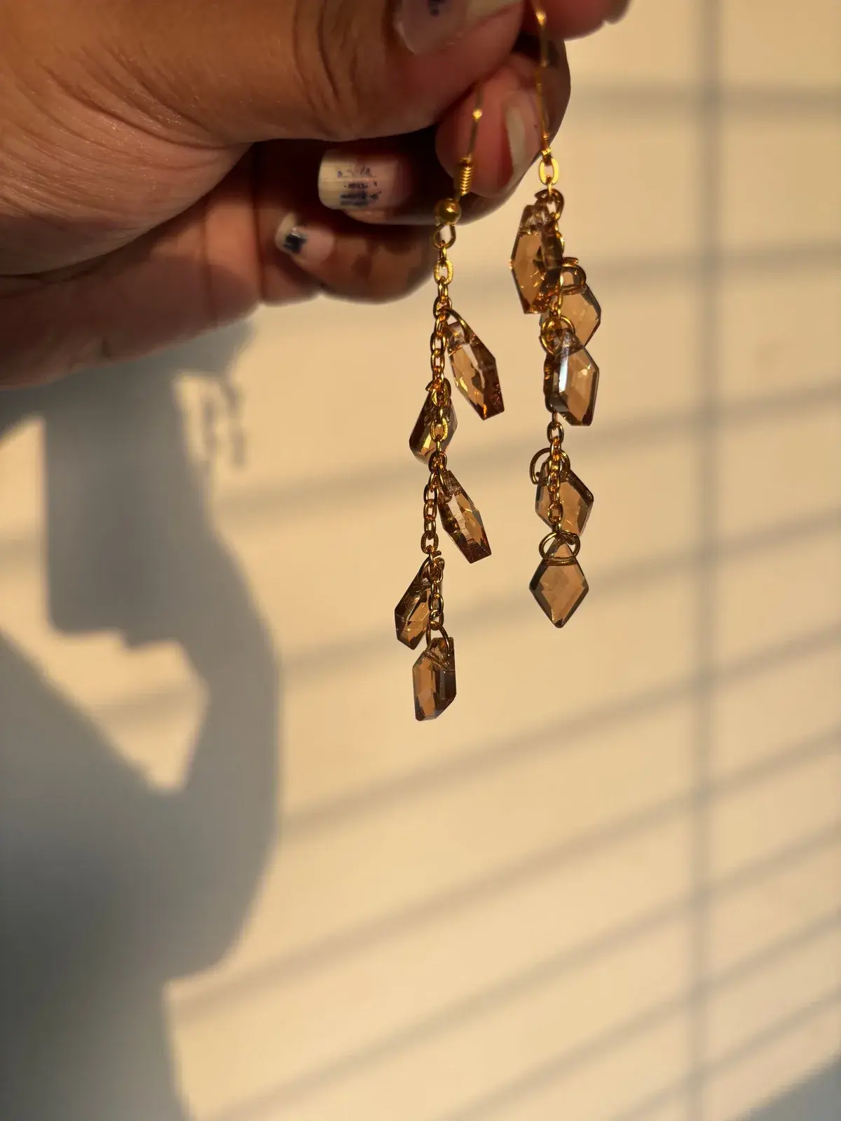 Smoky Crystal Chain Drops